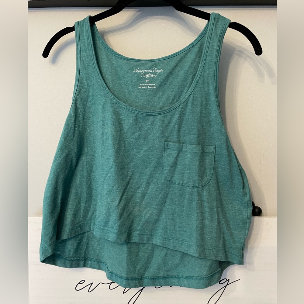 Green American Eagle Crop Top